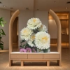 Seven artificial chrysanthemums decorated with artificial flowers details Picture